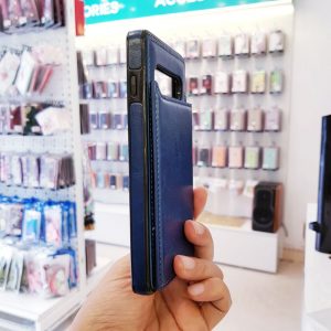 Ốp lưng điện thoại samsung bằng da ví sau lưng xanh than4