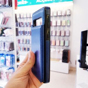 Ốp lưng điện thoại samsung bằng da ví sau lưng xanh than3