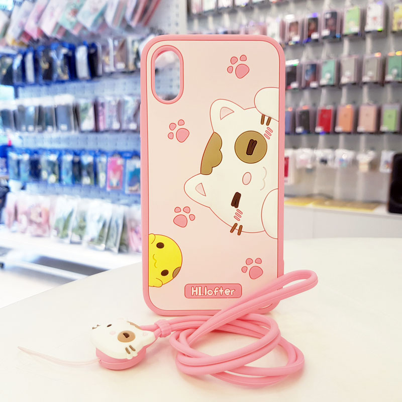 Ốp lưng iPhone Xs Max cute hình mèo thương hiệu Hi Lofter hồng