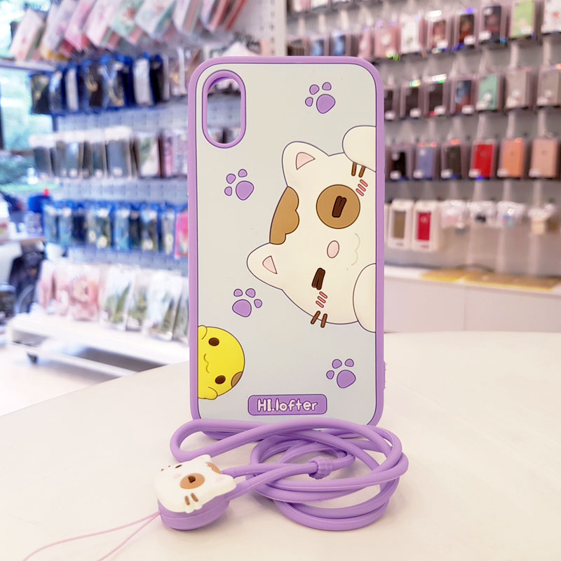 Ốp lưng iPhone Xs Max cute hình mèo thương hiệu Hi Lofter tím