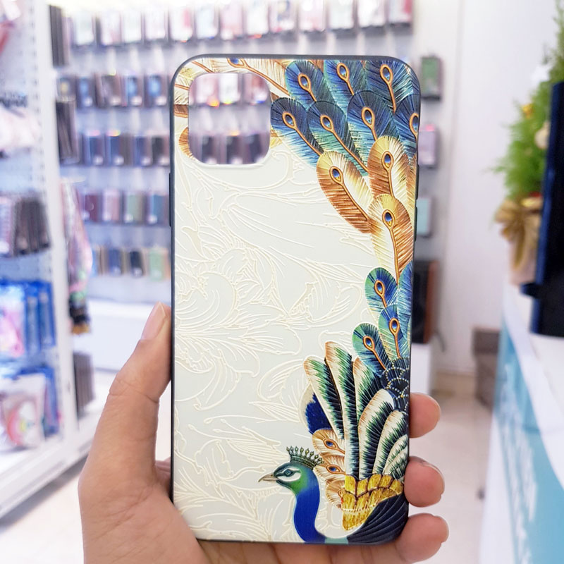 Ốp lưng iPhone Xs Max đẹp hình chim công trắng1