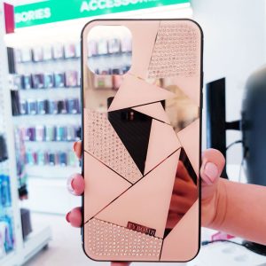 Ốp lưng điện thoại đính đá Tybomb gương hồng1
