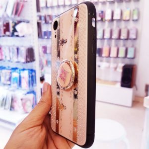 Ốp lưng điện thoại Tybomb đính đá kèm iRing hồng1